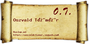 Oszvald Tömör névjegykártya